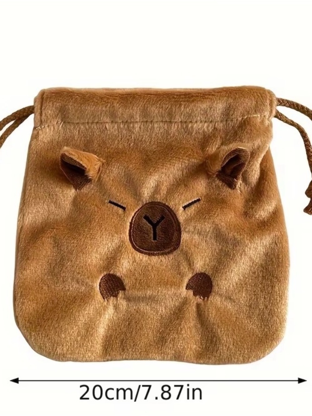 Capybara drawstring purse